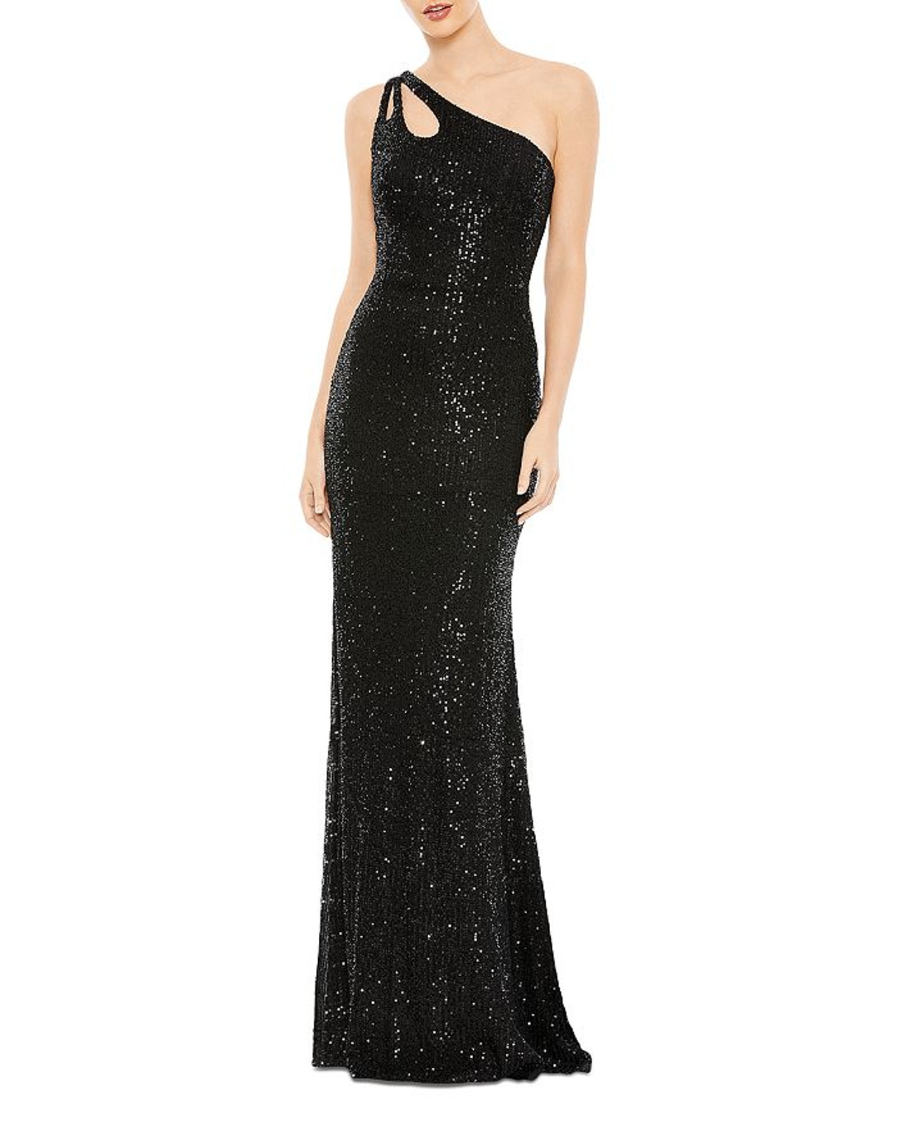 Mac Duggal Elegant Black One Shoulder Gown Size 0